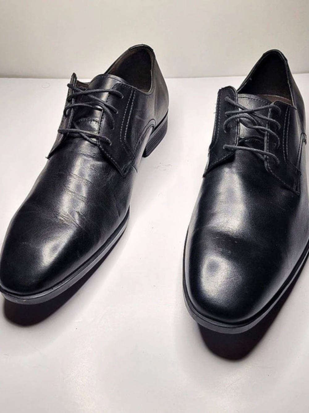 Black Brown 1826 Men's Black Leather Oxford Derby Dress Shoes Size US 10M - Picture 2 of 11